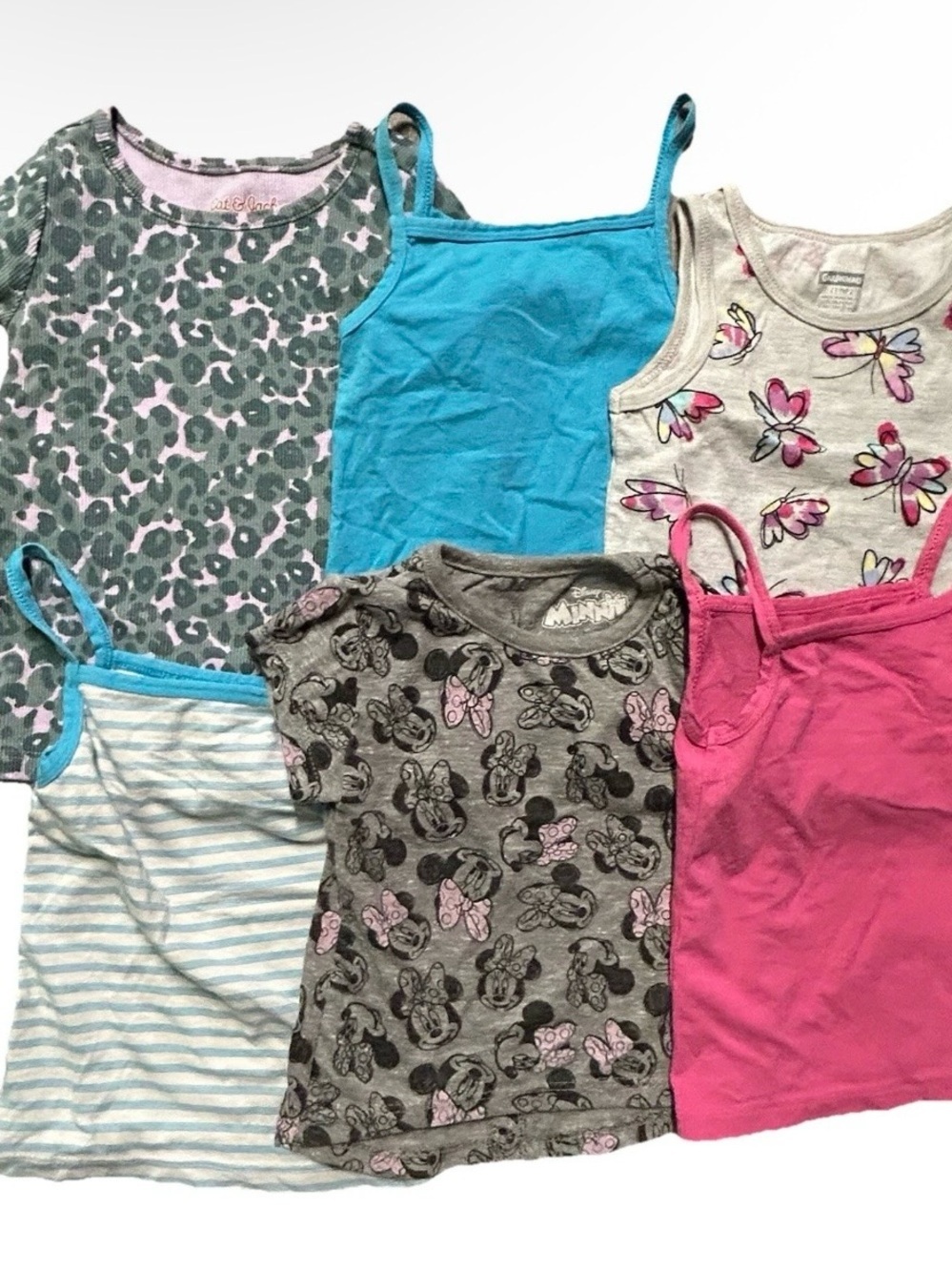 Toddler Girl Summer Tops Tank Tops Butterflies Floral Minnie Mouse Size 2T